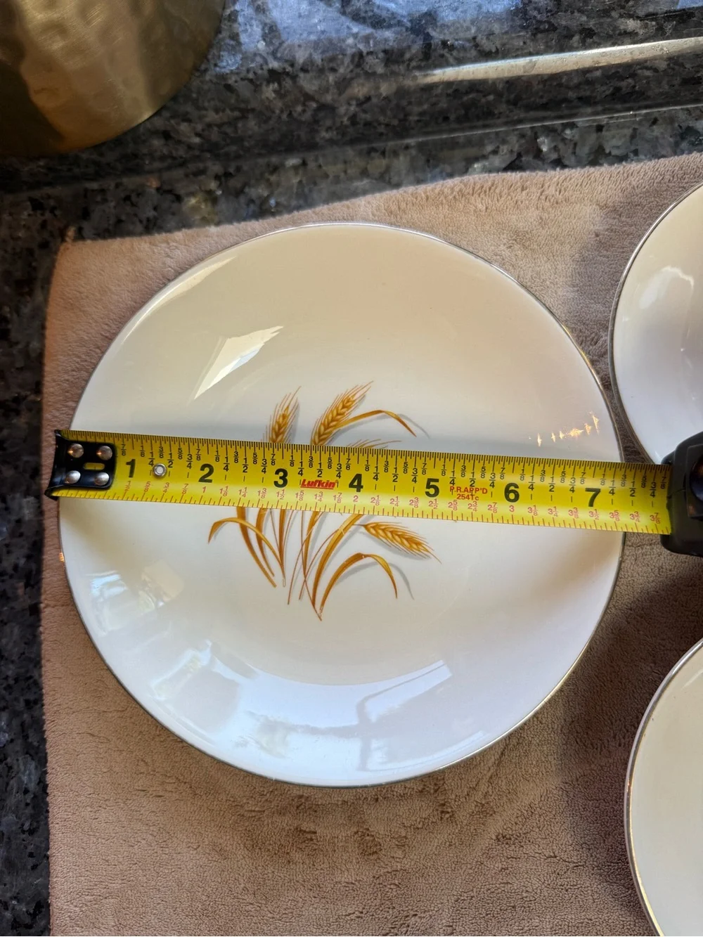 Golden Wheat Plate & Saucers